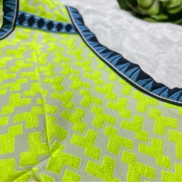 J. Crew Neon Yellow Arrow Print Sleeveless Shift Dress Womens 00 - Picture 5 of 16